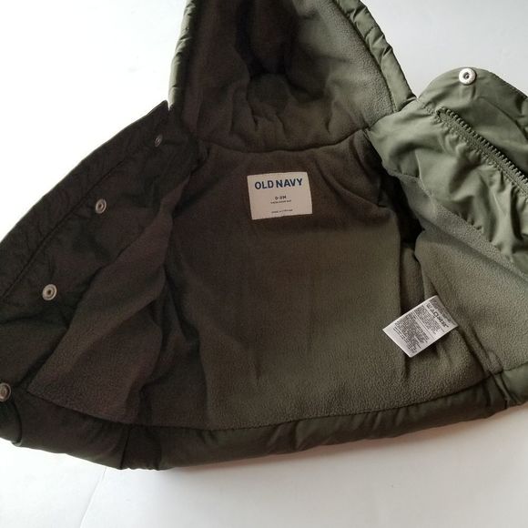 Old Navy Olive Green Baby puffer Jacket 0-3 months - Picture 4 of 8